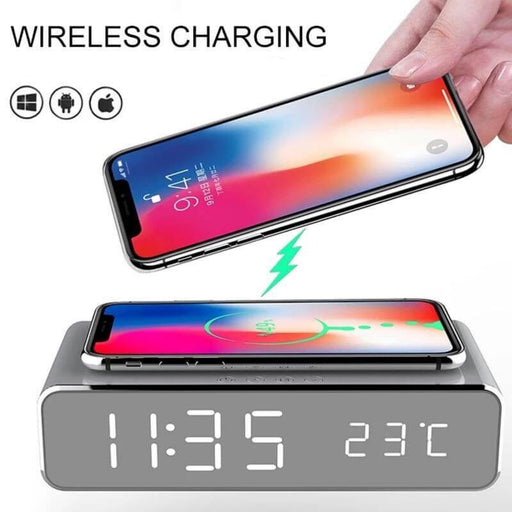 Wirelesscharger mit Uhr und Temparaturanzeige | e - car - shop.ch