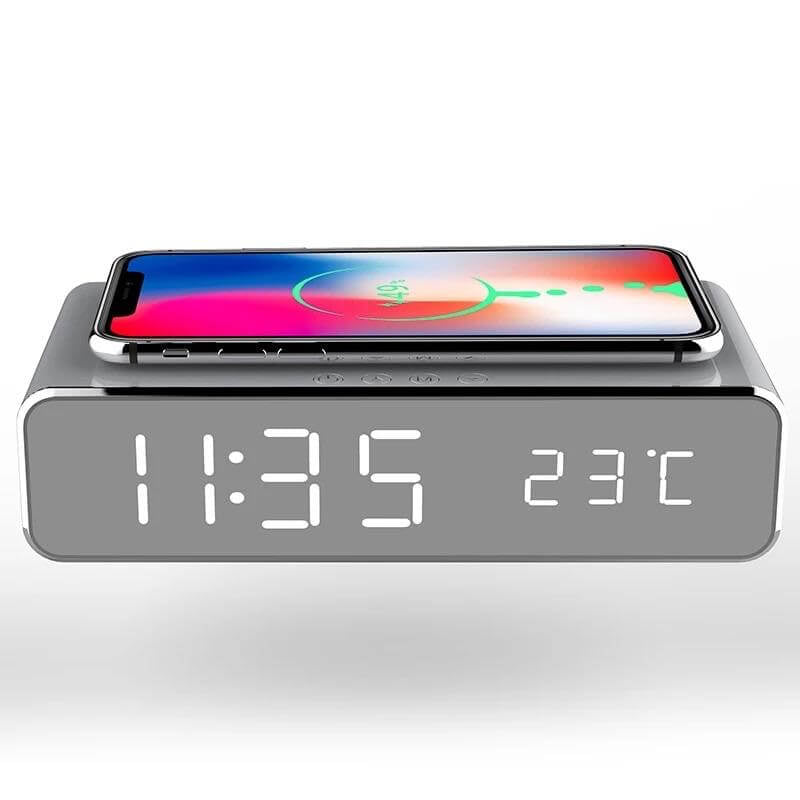 Wirelesscharger mit Uhr und Temparaturanzeige | e - car - shop.ch
